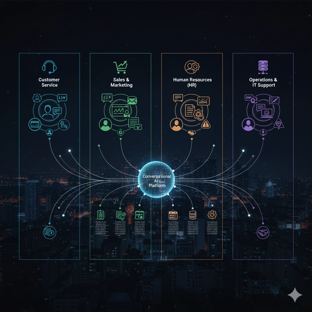 Conversational AI applications across different business functions