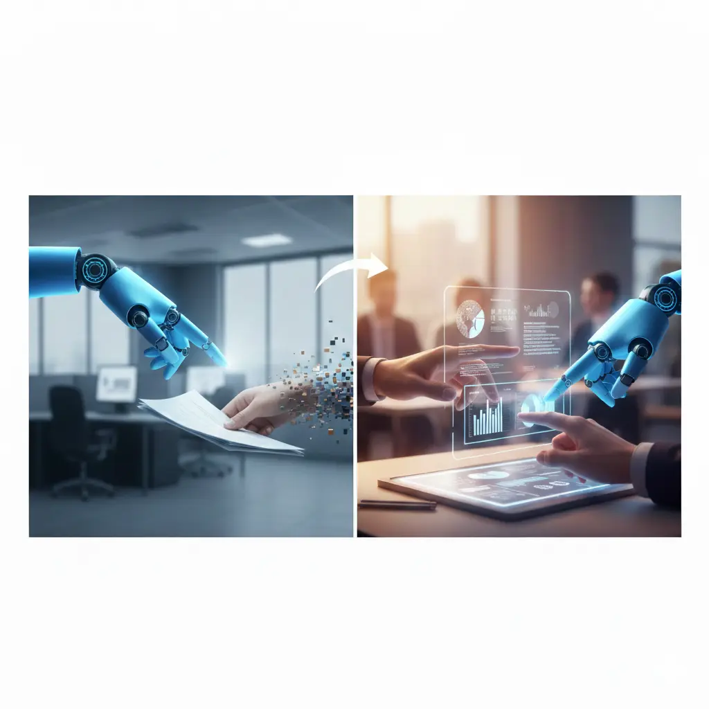 Professionals working alongside AI systems
