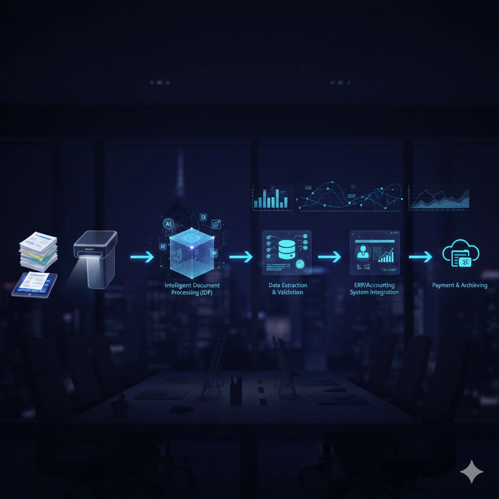 End-to-end automated invoice processing workflow