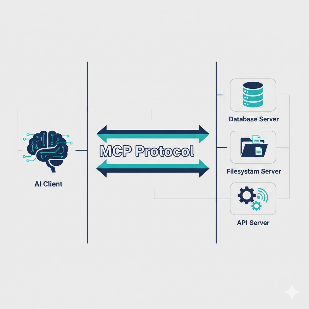MCP architecture diagram showing client-server communication